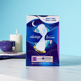 Always Infinity Feminine Pads for Women, Size 5 Extra Heavy Overnight, with wings, unscented, 66ct