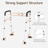 WAYES Toilet Safety Rails - Adjustable Width & Height, Handicap Toilet Rails for Elderly and Disabled, Stand Alone Toilet Safety Frame Fit for Any Toilet, Foldable and Portable