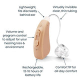 MDHearingAid AIR Hearing Aid (Pair), OTC Rechargeable, Crystal-clear Digital Sound by MDHearing, Perfect for Glasses, Nearly Invisible