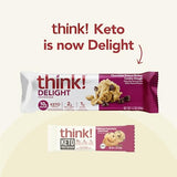 think! Delight, Keto Protein Bars, Healthy Low Carb, Gluten Free Snack - Chocolate Peanut Butter Cookie Dough, 10 Count (Packaging May Vary)