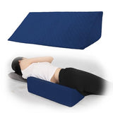 Jacobable Bed Wedge Pillow for Side Sleeping Sponge Filled Body Positioning Triangle Pillow Suitable for Pregnancy and Surgery Prevent Bed Sore for Leg and Back Support with Pillow Case (Dark Blue)