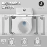 Agrish Stand Alone Toilet Safety Rail - Adjustable Width & Height Fit Any Toilet, Medical Toilet Frame for Elderly Handicap Disabled, Folding Handrails with Storage and Padded Handles(White Grey)