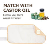 Castor Oil Pack Wrap for Women Gifts, 6 Pcs Reusable Organic Cotton Pack Kit for Neck Waist Chest Knee, Adjustable Elastic Strap Compress Packs for Liver Detox Insomnia Constipation and Inflammation