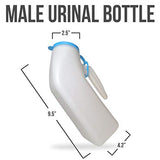 JJ CARE Portable Urinals for Men Spill Proof - Plastic Urine Bottles for Men - Car Travel Pee Bottle Male Urinal for Seniors