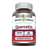 Amazing Formulas Quercetin 500mg Veggie Capsules Supplement | Non-GMO | Gluten Free | Supports Overall Health & Well Being (60 Count)