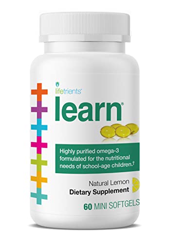 Lifetrients – Learn – 60 Capsules – Highly Purified Omega-3 Formulation for School-Aged Children – Enhanced with Optimal Ratios of Concentrated EPA & DHA