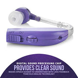 Digital Hearing Aid Amplifier Set - Premium Rechargeable Behind The Ear Personal Sound Amplification Device - for Adults and Seniors with All-Day Battery Life, (Pair, Purple)