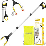 Volmees 43" Extra Long Grabber Reacher Tool, Grabbers for Seniors Grab it Reaching Tool w/Anti-Drop Cord, Lightweight Trash Grabber Pickup Tool 360°Rotating Jaw +Magnets, Heavy Duty Foldable Grabber