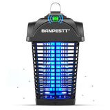 BANPESTT Bug Zapper Outdoor, Mosquito Zapper with Dusk-to-Dawn Light Sensor, Waterproof Fly Zapper, Electric Mosquito Killer for Home, Patio, Backyard（Black）