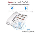 TelPal Big Button Corded Telephone with Speaker for Seniors Elderly, Amplified One Button Touch Picture Landline Phone for Old People, SOS Desk Telephones with Easy to Read Digit Numbers