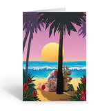 Stonehouse Collection - Tropical Sunset Christmas Card - 18 Beach Tropical Christmas Cards and Envelopes - USA Made (Standard)