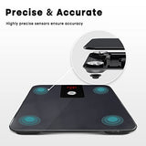 GE Scale for Body Weight Bathroom: Digital Scales Accurate, Smart Bluetooth Scale for Weight and BMI Electronic Weighing Scale for People, Black 400lb Capacity Bath Scale