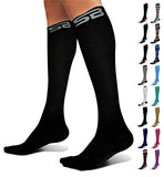 SB SOX Compression Socks (20-30mmHg) for Men & Women – Best Compression Socks for All Day Wear, Better Blood Flow, Swelling! (X-Large, Solid Black)