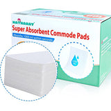 Super Absorbent Commode Pads for Bedside Toilet Chair Buckets and Bedpans | Value Pack of 100