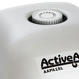 Hydrofarm AAPA15L Active Aqua, 4 Outlets, 6W, 15 L/min Air Pump, Silver,Grey