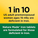 Nature Made Iron 65 mg - Essential for Red Blood Cell Formation, Iron Deficiency Support, 365 Tablets with Bonus AM/PM Mini Travel Pill Case.