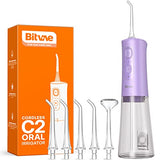 Bitvae Cordless Water Dental Flosser for Teeth, Portable 300ML Water Teeth Cleaner Picks, 3 Cleaning Modes 6 Jet Tips, Water Dental Picks for Cleaning