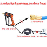 FIXFANS Pressure Washer Gun Kit, 4000PSI Power Washer Handle Gun with Replacement Wand Extension, High Pressure Spray Gun with 5 Nozzle Tips, M22 Fitting, 1/4" Quick Connect Female, Stainless Steel