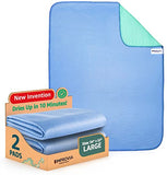 IMPROVIA® Washable Underpads, 34" x 52" (Pack of 2) - Heavy Absorbency Reusable Incontinence Pads for Kids, Adults, Elderly, and Pets - Waterproof Protective Pad for Bed, Couch, Sofa, Furniture, Floor