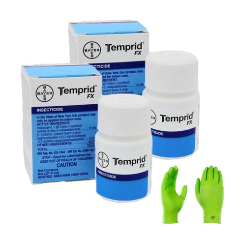 Temprid FX 8ml - Multi-Purpose Suspension Concentrate Insecticide, for Indoor and Outdoor use (2 Single use Bottles with Gloves.)