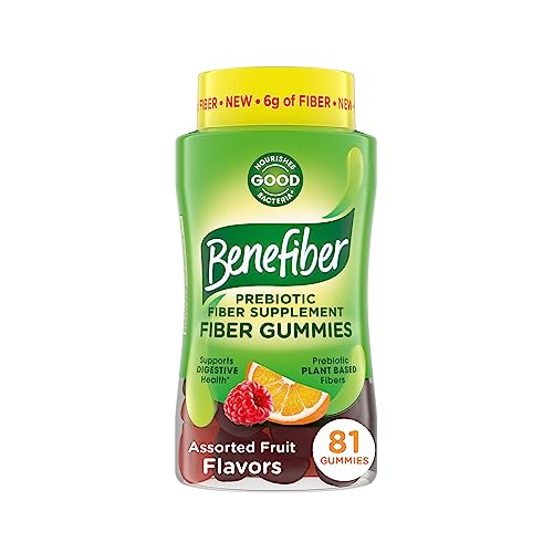 Benefiber Prebiotic Fiber Supplement Gummies for Digestive Health, Assorted Fruit Flavor - 81 Count