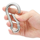 sprookber Stainless Steel Spring Snap Hook Carabiner - 304 Stainless Steel Caribeener Clips, Set of 6