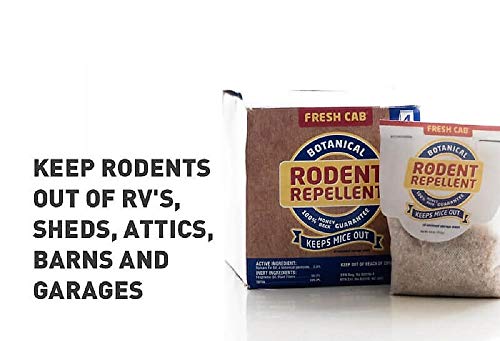 Fresh Cab FC6 Botanical Rodent Repellent Keeps Mice and Rats Out, Federal EPA Registered for Use Indoors and in Enclosed Spaces, 2.5 Ounce x 4 Scent Pouches x 4 Pack (Total 16 Pouches)