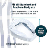 Lunderg Bedpan Liners with Super Absorbent Pads - Value Pack 60 Count - Medical Grade & Universal Fit - Bed Pans for Females, Elderly Men and Women - Make Life so Much Easier