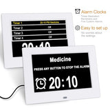 Golony 7 inch Digital Day Dementia Clock for Seniors, Medication Reminders Large Calendar Clock with Day of The Week, Date Time for Elderly Vision Impaired, Memory Loss,White