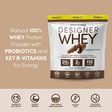 Designer Wellness, Designer Whey, Natural Whey Protein Powder with Probiotics, Fiber, and Key B-Vitamins for Energy, Gluten-Free, Gourmet Chocolate 4 lb