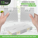 Silverfish Trap — 12 Pack | Sticky Indoor Glue Trap for Silverfish, Firebrat, and Other Bugs and Crawling Insects | Adhesive Silverfish Killer Paks, Monitor, and Detector with Natural Bait Attractant