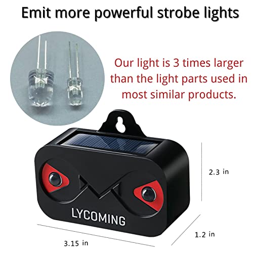 Lycoming Solar Predator Control Light Deer Repellent Raccoon Repellent for Nocturnal Animals Coyote Deterrent Devices with Red Strobe Lights Skunk Repellent for Garden - 8 Pack