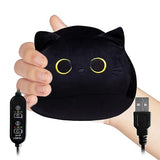 CRIMMY Heating Pad for Menstrual Cramps Period & Neck Shoulder Pain Relief, Portable Cuddly 19.7" Plush Cat with a Hot Soft Belly USB Powered, Gift for Daughter Girlfriend Wife (Black cat Head)