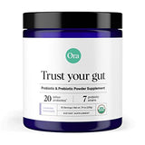 Ora Organic Prebiotic and Probiotic Powder Supplement - 20 Billion Probiotics, 7 Strains for Best Prebiotic Powder, Non-GMO, Probiotics for Women, Men & Kids - Lavender Lemonade Flavor, 30 Servings