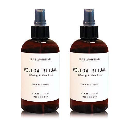 Muse Bath Apothecary Pillow Ritual - Aromatic, Calming and Relaxing Pillow Mist, Linen and Fabric Spray - Infused with Natural Aromatherapy Essential Oils - 8 oz, Fleur du Lavender, 2 Pack