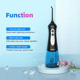 Cordless Water Flosser Teeth Cleaner, Nicefeel 300ML Portable and Rechargeable Oral Irrigator for Travel, IPX7 Waterproof, 3-Mode Water Flossing with 4 Jet Tips for Family