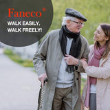 FANECO Walking Cane for Women/Men, Free Standing Folding Cane for Seniors, Pivoting Quad Base for Balance and Stability, Lightweight Adjustable Walking Stick for Elderly
