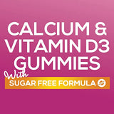 Sugar Free Calcium Gummy Bites Plus 400 IU Vitamin D3, Bone Health & Immune Support, Supports Bone Strength - Chewable Calcium Nutrition Supplement, Non-GMO, Berry Flavor Chews - 120 Gummies