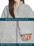 PAVILIA Womens Housecoat Zip Robe, Sherpa Zip Up Front Robe Bathrobe, Fuzzy Warm Zipper House Coat Lounger for Women Ladies Elderly with Pockets, Fluffy Fleece Long - Light Gray (Large/X-Large)