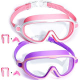 Seago Kids Goggles for Swimming 2 Pack - Anti-Fog, UV Protection, Adjustable, No Leaking, Watertight, Crystal Clear, Suitable for Children 3-15