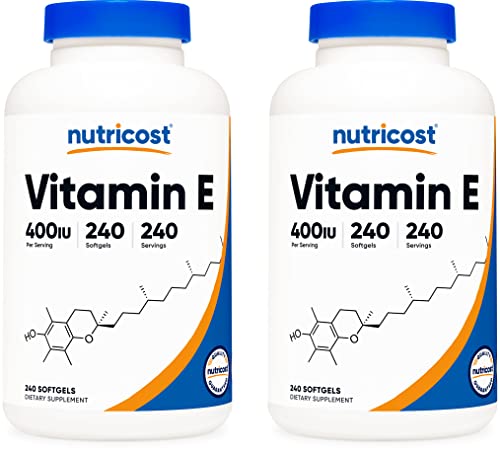 Nutricost Vitamin E 400 IU, 240 Softgel Capsules (2 Bottles)