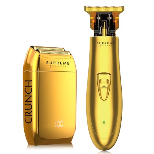 Supreme Trimmer 2-in-1 Hair Trimmer & Men's Foil Shaver | Electric Razor Barber Haircut Kit Mens Beard Trimmer ST5200 & STF602 | Gold Bundle