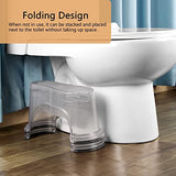 EVRON Toilet Stool 7" Bathroom Squatting Toilet Step Stool for Potty Assistance,Original Compact Flexible Distance Adjustment Poop Stool Stackable Design for Space Saving Storage (Clear 1 Pairs)