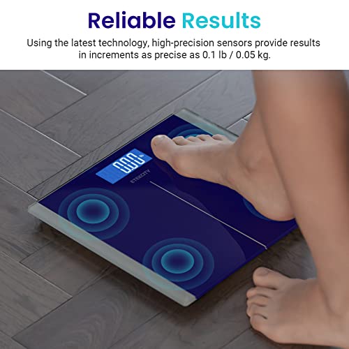 Etekcity Digital Body Weight Bathroom Scale with Step-On Technology, 400 Lb, Blue