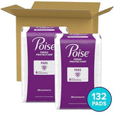 Poise Incontinence Pads & Postpartum Incontinence Pads, 4 Drop Moderate Absorbency, Regular Length, 66 Count (Pack of 2), Packaging May Vary