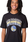 Ultra Game -NBA Golden State Warriors Mens Arched Plexi Short Sleeve Tee Shirt, Black, Medium