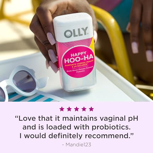 OLLY Happy Hoo-Ha Capsules, Probiotic for Women, Vaginal Health and pH Balance, 10 Billion CFU, Gluten Free - 25 Count