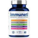 Immuneti - Advanced Immune Defense, 5-in-1 Powerful Blend of Vitamin C, Zinc, Elderberries, Garlic Bulb, Echinacea - 5 Pack - Supports Overall Health, Provides Vital Nutrients & Antioxidants