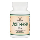 Lactoferrin 250mg per Serving (60 Capsules) Patented Bioferrin Lactoferrin - Superior Iron Supplement for Iron Deficiency and Immune Support by Double Wood Supplements