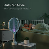 Rotating Head Rechargeable Electric Fly Swatter Electric Fly Swatter Racket Bug Zapper Racket Mosquito Zapper Indoor Bug Zapper Indoor Fruit Fly Zapper Racket Spider Killer Gnat Trap Wasp Catcher